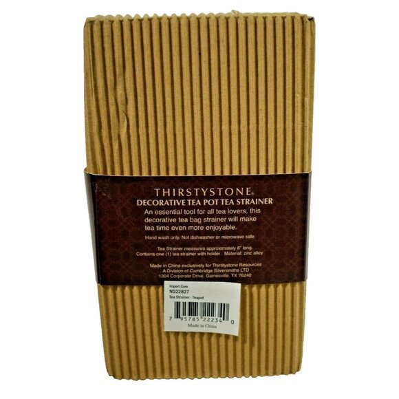 ThirstyStone Decorative TeaPot Tea Leaf or Bag Strainer Zinc Alloy New in Box - Picture 3 of 3